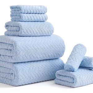 8 Piece Bath Towel Set | 2 Large Bath Towels Sheet, 2 Hand Towels & 4 Washcloths
